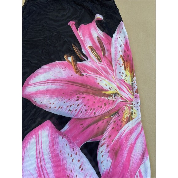 Mesh Maxi Skirt Beach Cover Up Size M Tropical Resortwear - Picture 2 of 5